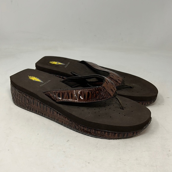 Volatile | Shoes | Volatile Frappachino Wedge Flip Flop Sandals Brown Croc  Print Size Us | Poshmark